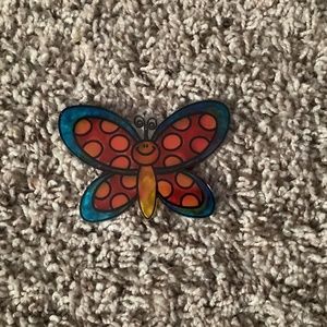 6. Blue red orange, yellow butterfly window art